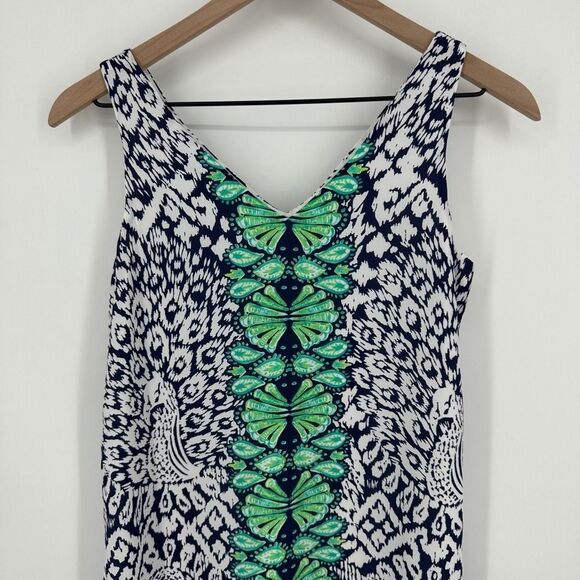 Lilly Pulitzer dress women xxs blue green white florin v-neck summer casual nwt - Picture 4 of 10